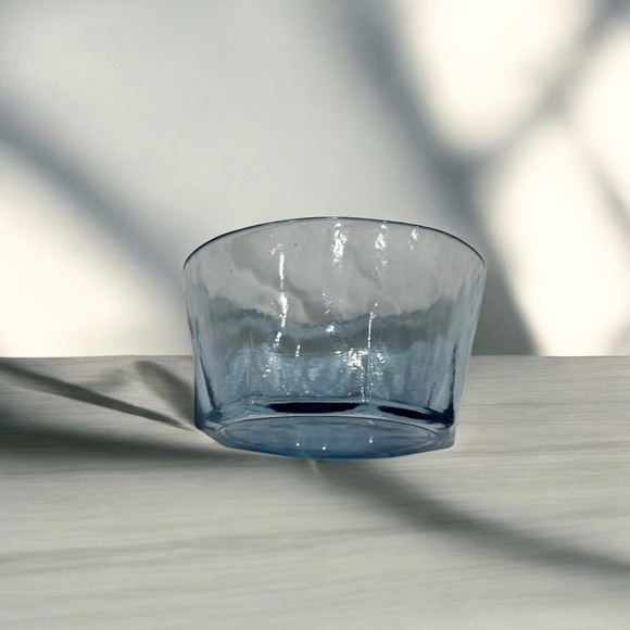 Octagonal Glass Trinket Dish Translucent Blue - Picture 2 of 9